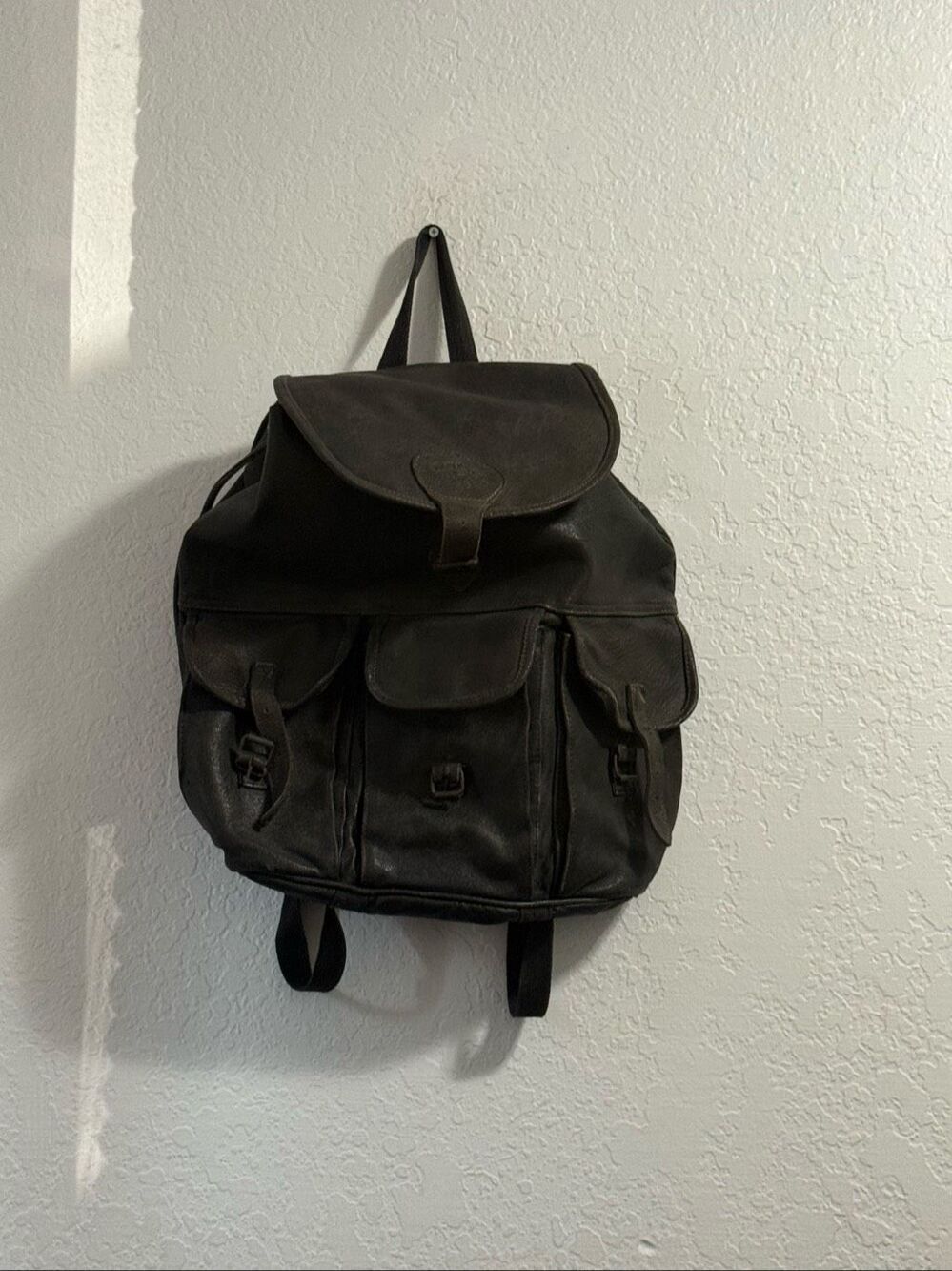 CAMEL Cigarettes Vintage 80s-90s Leather Brown Unisex Distressed Backpack